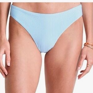 Vineyard Vines Blue and White Striped Women's Bikini Bottom Seersucker